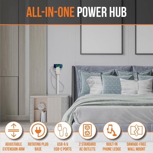 FlexiOutlet™ Extendable Wall Plug - Brings Hidden Outlets Within Easy Reach