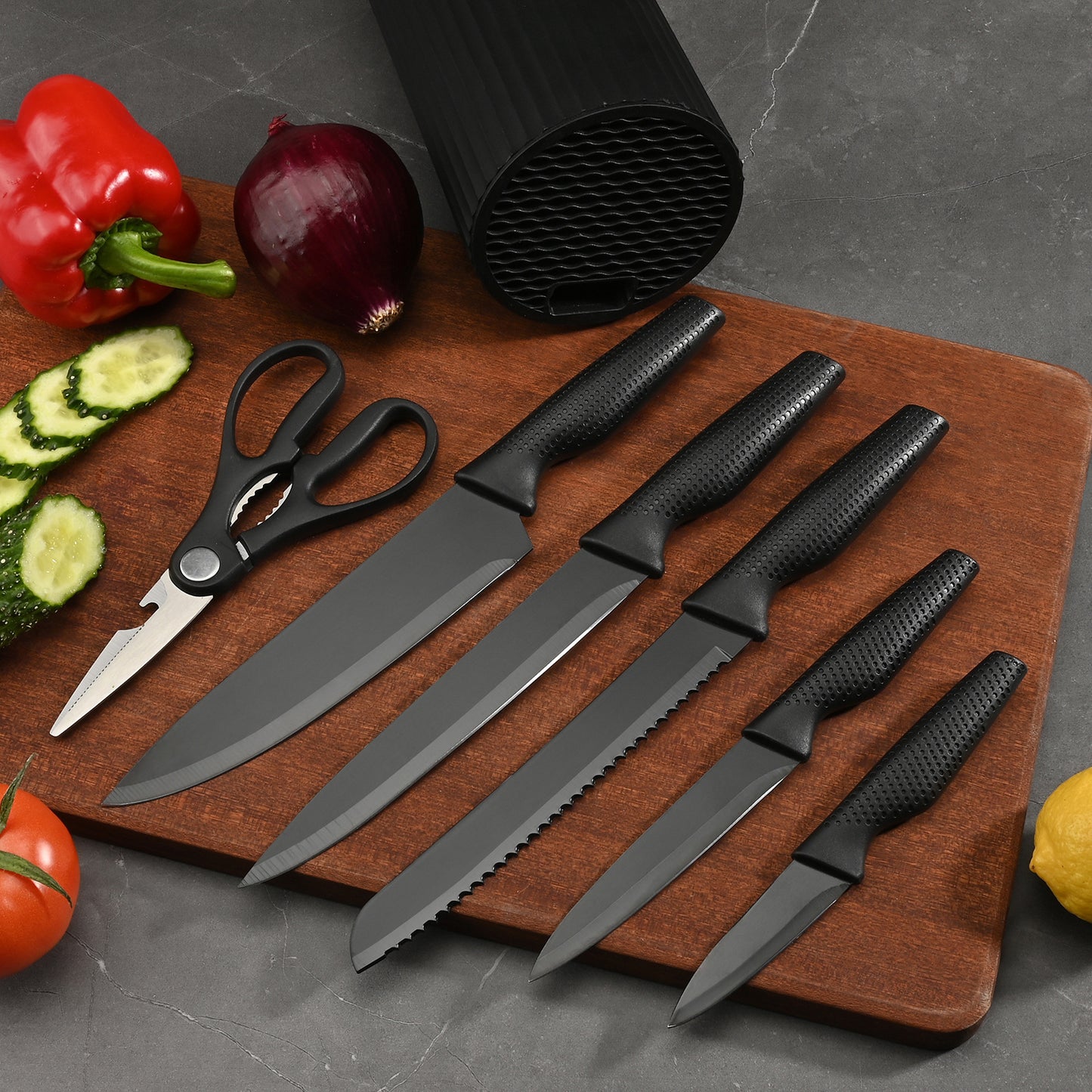 KuroEdge™ 7-Piece Japanese Knife Set - Razor-Sharp Precision & Sleek Minimalist Design