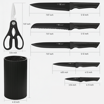 KuroEdge™ 7-Piece Japanese Knife Set - Razor-Sharp Precision & Sleek Minimalist Design