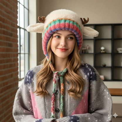 SnugDeer™ Fluffy Winter Antler Hat - Stay Warm & Cute All Winter + Converts Into a Storage Bag