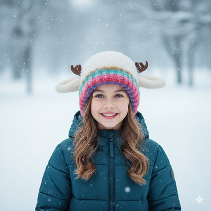 SnugDeer™ Fluffy Winter Antler Hat - Stay Warm & Cute All Winter + Converts Into a Storage Bag